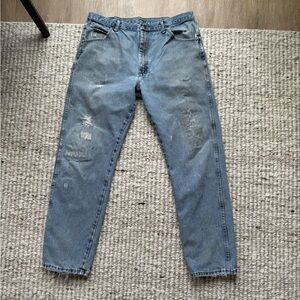 Vintage | Wrangler Distressed Straight-Leg Jeans